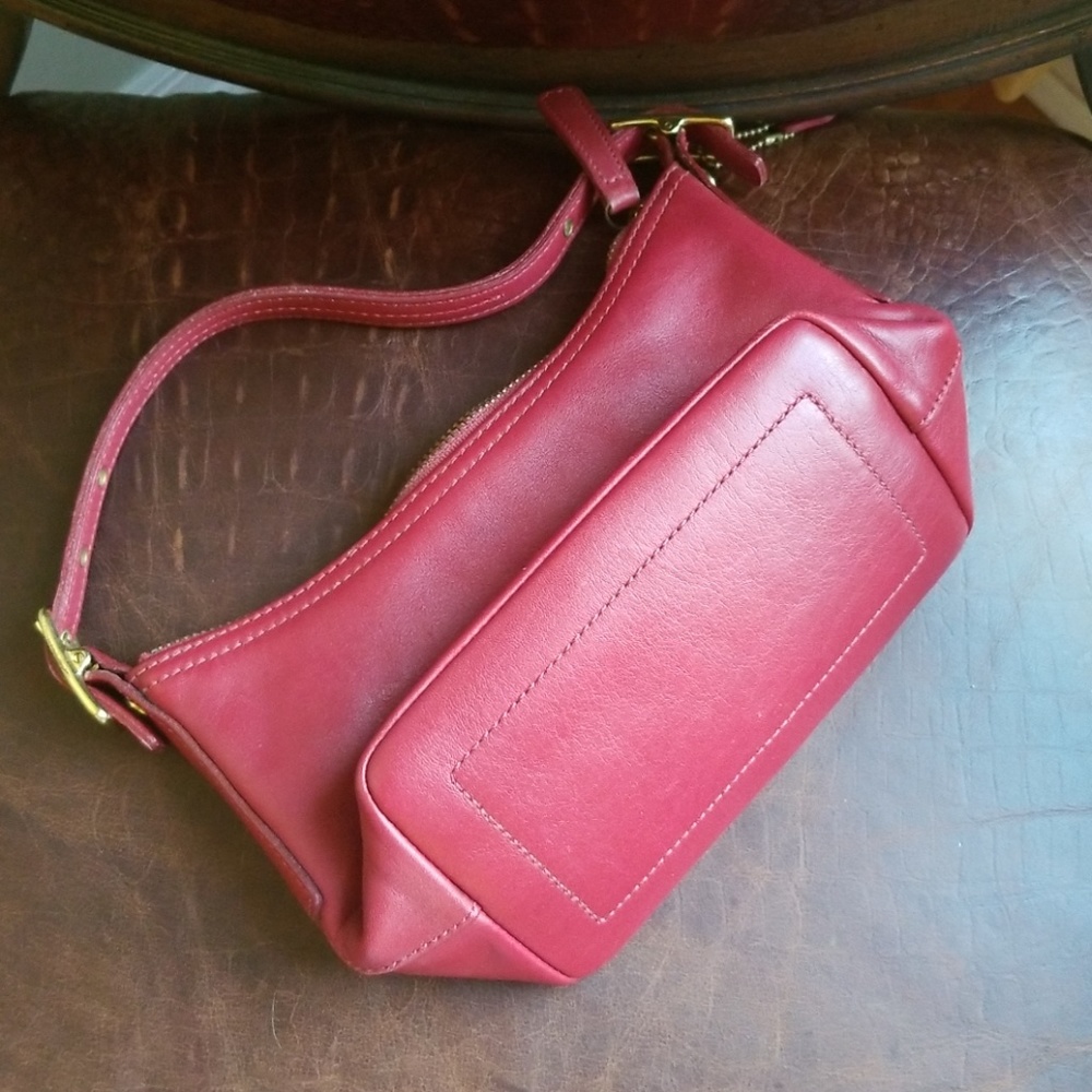 Coach Red Small Soho Hobo Leather Baggette